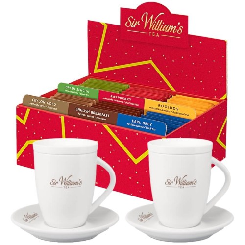 Sir William's 90 herbat w czerwonym pudełku upominkowym i 2 kubki 250 ml.jpg
