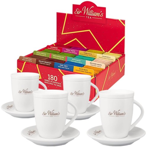 Sir William's 180 herbat w czerwonym pudełku upominkowym i 4 kubki 250 ml.jpg