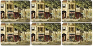 Pimpernel Parisian Scenes 6 podkładek 30x23 cm, wzór: Paryż sprzed lat