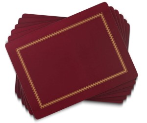 Pimpernel Burgundy Classic 6 podkładek 30x29 cm w kolorze burgundu