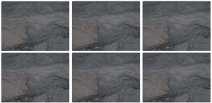 Pimpernel Midnight Slate 6 podkładek 30x23 cm, wzór: struktura ciemnego kamienia łupkowego