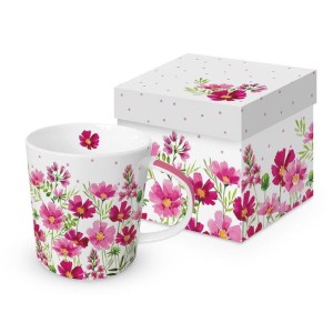 PPD kubek 400 ml z porcelany magnezowej z motywem hortensji, ozdobne pudełko