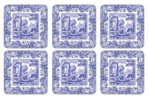 Pimpernel Blue Italian 6 podkładek 10x10 cm, tradycyjny motyw z 1816 roku