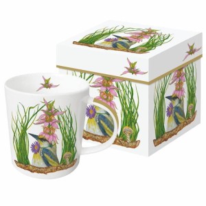 PPD kubek 400 ml z porcelany magnezowej, motyw: ptak w roślinności