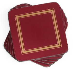 Pimpernel Burgundy Classic 6 podkładek 10x10 cm w kolorze burgundu