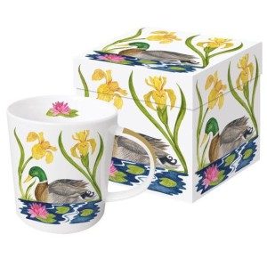 PPD kubek porcelanowy 350 ml, motyw: kaczka krzyżówka wśród roślin wodnych