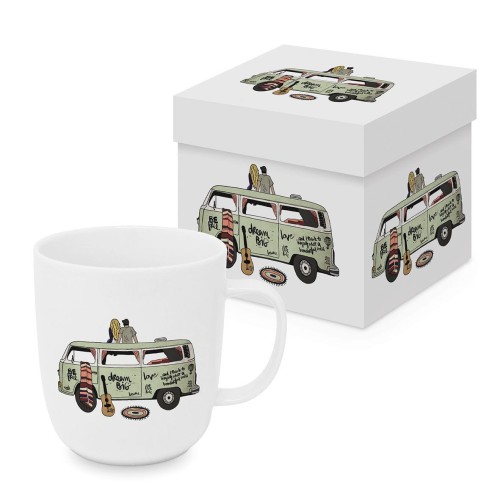 Kubek porcelanowy PPD 350 ml z motywem podróży - kamper i wakacyjne akcesoria