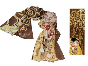Carmani szal 180 x 45 cm, Gustav Klimt - Pocałunek