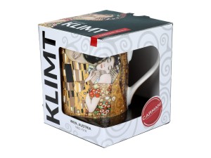Carmani porcelanowy kubek 360 ml, motyw: Gustav Klimt, Pocałunek