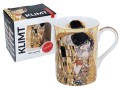 Carmani porcelanowy kubek 360 ml, G. Klimt, Pocałunek, kremowe tło - kubek i pudełko na prezent.jpg