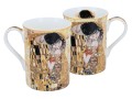 Carmani porcelanowy kubek 360 ml, G. Klimt, Pocałunek, kremowe tło - widok kubka z 2 stron.jpg