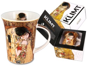 Carmani kubek porcelanowy 350 ml z motywem G. Klimta, Pocałunek