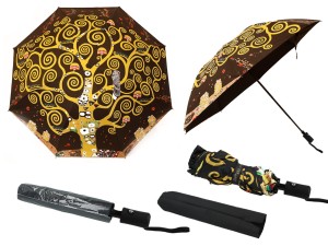 Carmani parasol składany, automat, śr. 100 cm, dekoracja od góry - Klimt