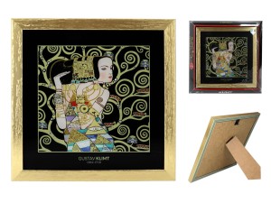 Carmani Gustav Klimt - Oczekiwanie - obrazek 21 x 21 cm w złotej ramce