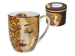 Carmani Gustav Klimt kubek porcelanowy 380 ml - motyw z obrazu Złote łzy
