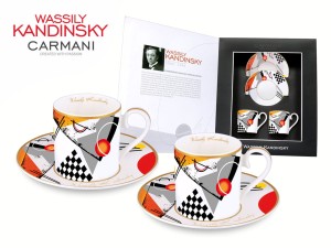 Carmani 2 filiżanki espresso 100 ml, Kandinsky - Orange z 1923 r.
