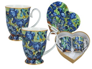 Carmani 2 kubki 280 ml w pudełku - sercu, V. van Gogh - Irysy