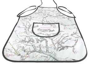 Fartuch kuchenny 77x59 cm, V. van Gogh, Kwitnący migdałowiec (srebrny)