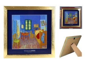 Carmani V. van Gogh - Pokój - obrazek 21 x 21 cm w złotej ramce