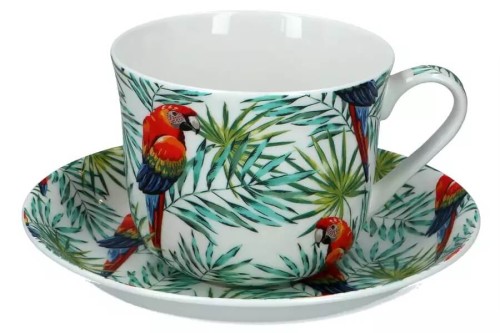 Heritage Tropical Parakeets fililżanka 430 ml ze spodkiem.jpg