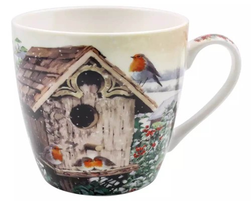 Lesser & Pavey Robins kubek 420 ml z motywem rudzików w zimie - Boże Narodzenie.jpg